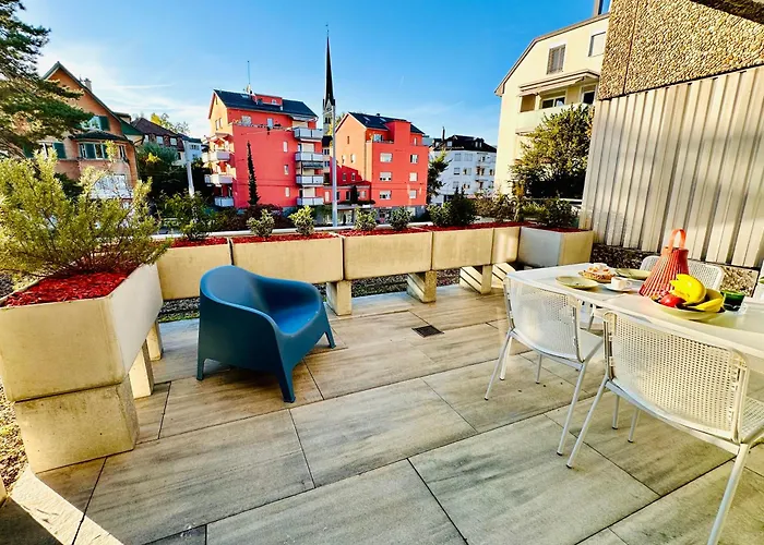 New Studio With Sunny Terrace & Air Condition